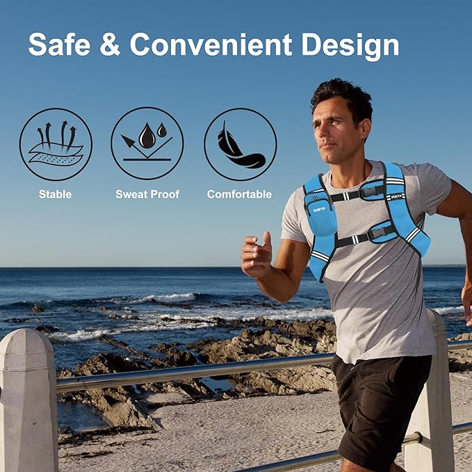 Weighted Vest, 6lb/8lb/12lb/16lb/20lb/25lb/30lb Weight Vest with Reflective Stripe, Weighted Vest for Men Women Workout Equipment for Strength Training, Running, Jogging, Fitness, Weight Loss