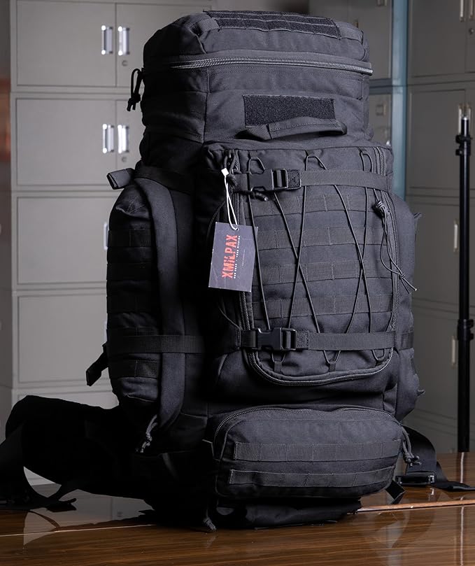 Large Military Backpack Army Rucksack Tactical MOLLE Pack for Camping Backpacking Hunting Bushcraft Adventure 70L…