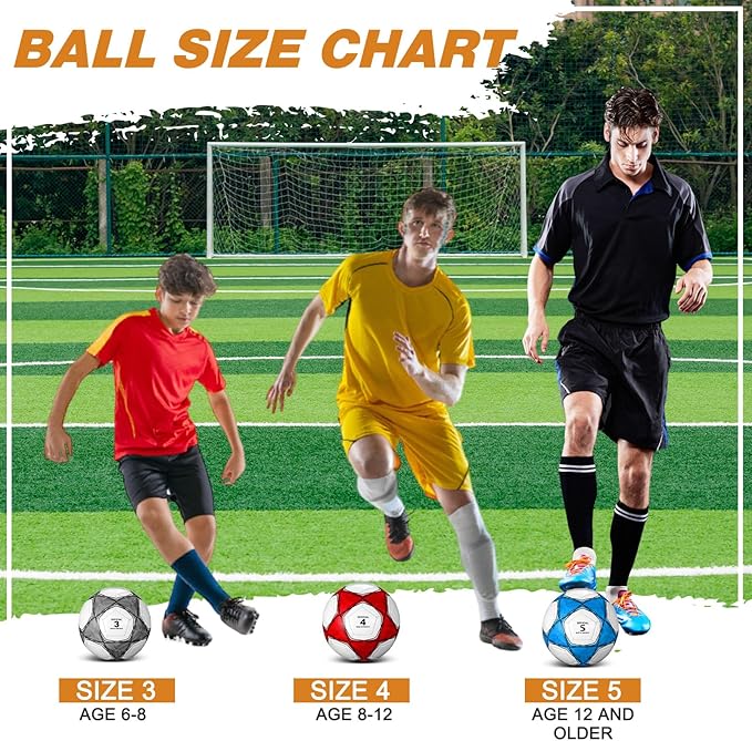 6 Pcs Operation Christmas Soccer Ball Bulk with Pump Needles, Official Deflated Soccer Ball Gift for Youth Adult Game Training Practice Christian Charity Donation Supplies