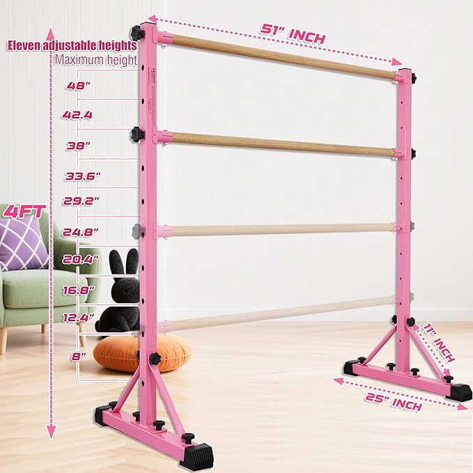 Adjustable Ballet Barre,Portable Dance bar,Fitness Equipment for Dance & Balance Excercise,Super Sturdy for Balance Workout,Weight Limit 250 LBS