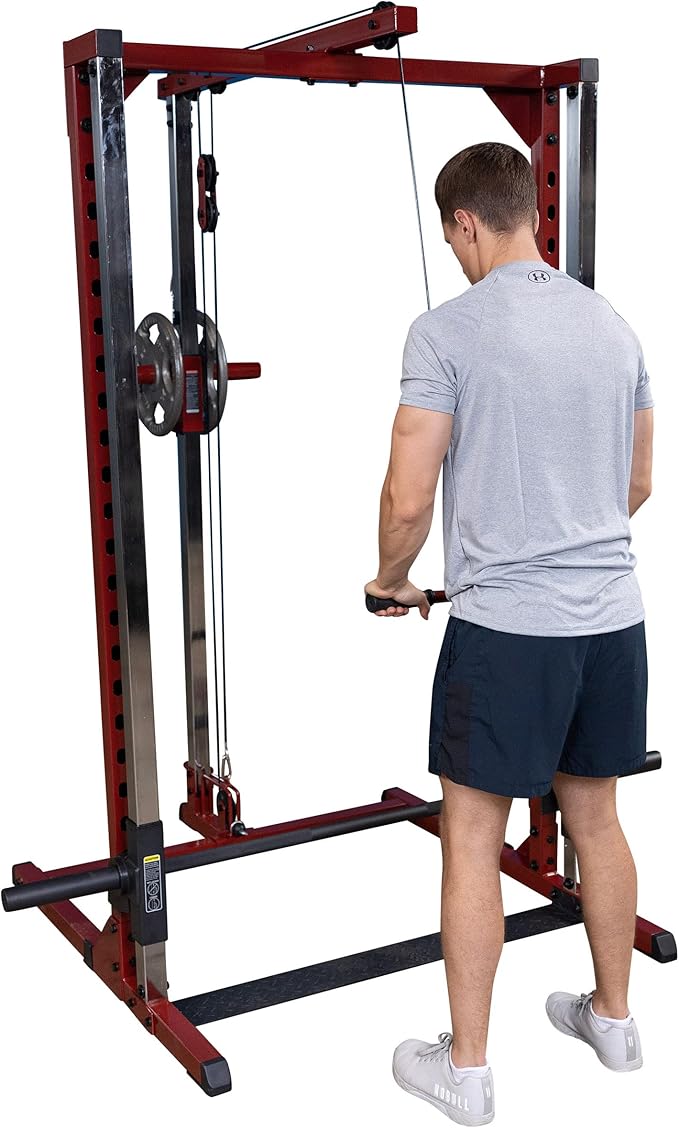 Body-Solid Best Fitness Smith Machine for Home Gym - Strength Training with Safety Bars, Adjustable Safeties, and Attachments for Squats, Bench Presses, Rows