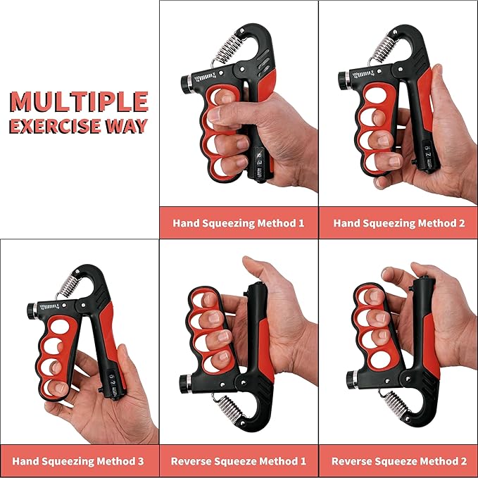 Senston Grip Strength Trainer 2 Pack - Adjustable 11-220Lbs (5-100KG) with Auto Counter, Hand Grip Strengthener, Forearm Exerciser for Athletes, Musicians, Gym, Home, Injury Rehab