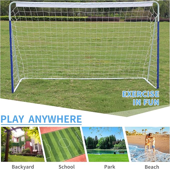 Combination Soccer Goal Portable Soccer Goals for Backyard Steel Frame Football Goal with All Weather Net for Kids Youth