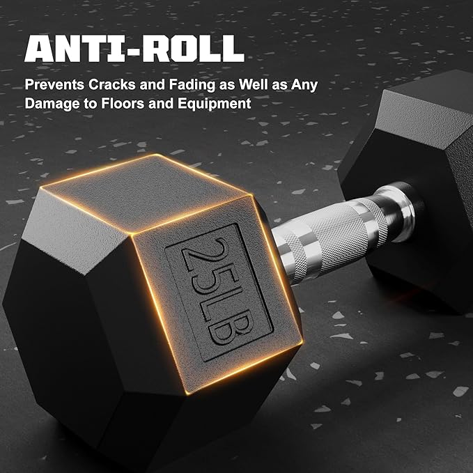 Dumbbell Sets with Rack, Rubber Hex Dumbbells, 450/550LBS, Hand Weights with Chrome Handle for Strength Training