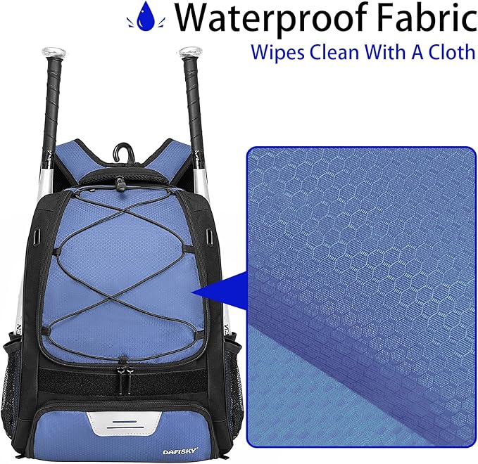 Baseball Bag Softball Backpack - Youth Adult T Ball Bat Equipment Bag with Bat Helmet Holders, Shoe Compartment