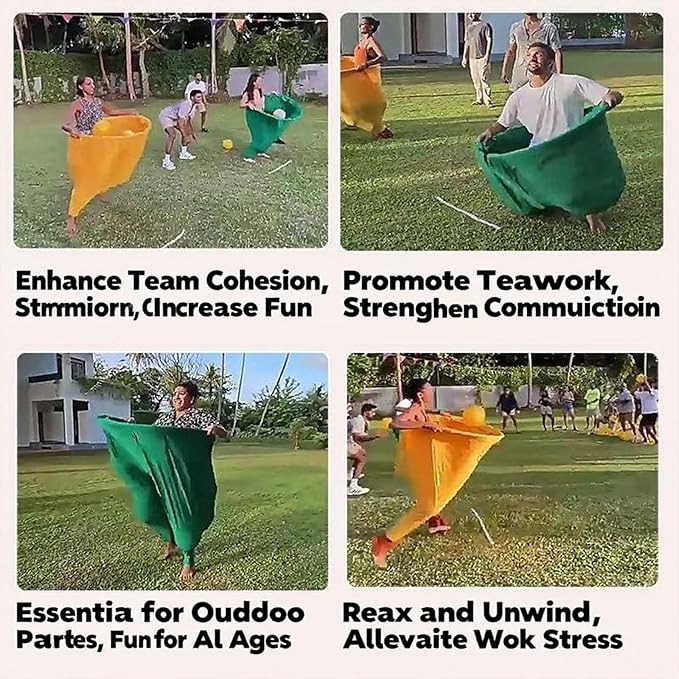 Granny Pants Giant Yard Game with Bouncy Balls - Ultimate Outdoor Tossing Party Game for Adults and Kids (RGBY)