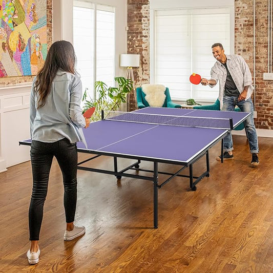 Garvee Portable Ping Pong Table,9FT/8FT /6FT Professional Indoor/Outdoor Table Tennis Tables Game with Net for Adults/Teens,2 Tennis Paddles and 3 Balls- Quick Assembly