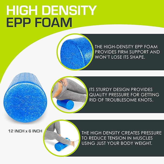ProsourceFit High Density Foam Rollers 36 - inches Long,Firm Full Body Athletic Massage Tool for Back Stretching, Yoga, Pilates, Post Workout Muscle Recuperation