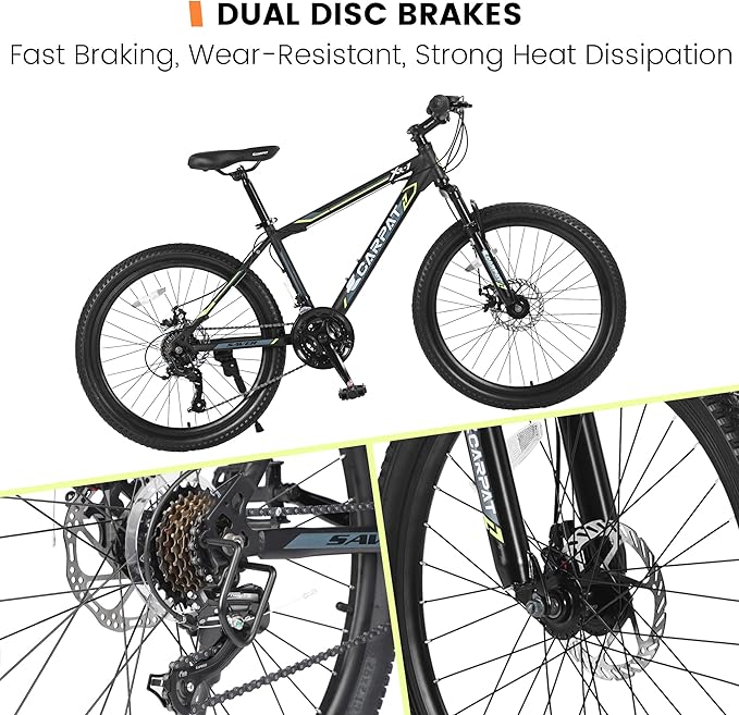 24/26/27.5 Inch Wheels Mountain Bike Shimano 21 Speeds with Mechanical Disc Brakes Aluminum/High-Carbon Steel Frame Suspension MTB Bikes Mountain Bicycle for Adult & Teenagers