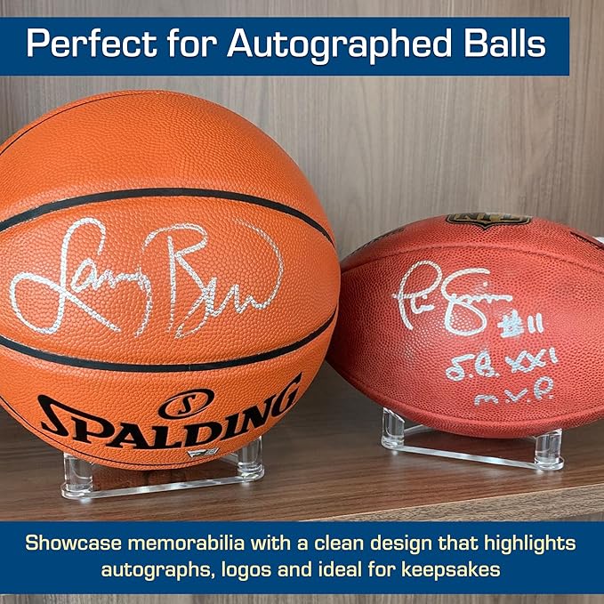 BCW Acrylic Ball Stand, 4 Pack | Anti-Slip Design for Basketball, Football, and Soccer Ball Display