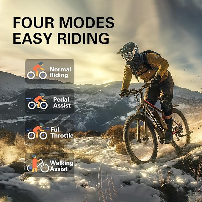 Electric Bike for Adults, 1500W Peak Motor Ebike, 36 MPH, 48V Battery, Up to 80 Miles Range, 27.5" Electric Mountain Bike with 21-Speed, Suspension, Turn Signals and Disc Brakes