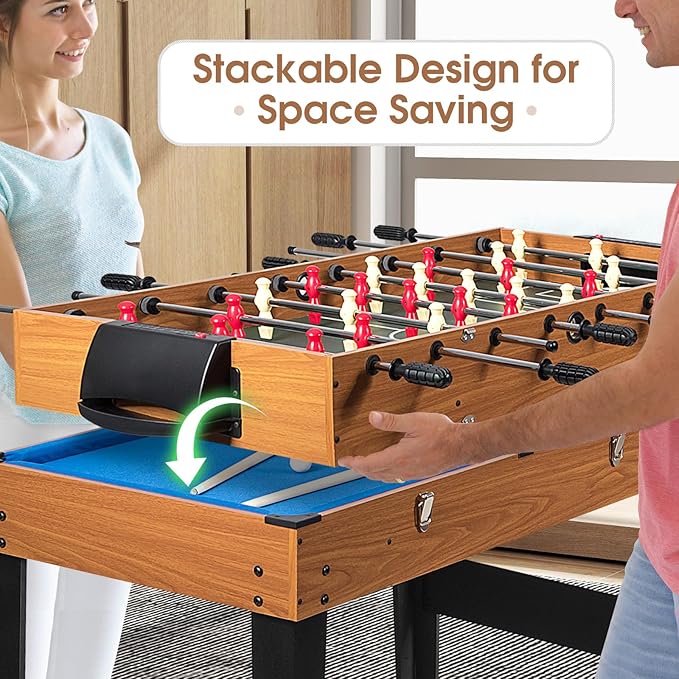 KOTEK Multi Game Table, 3 in 1 Gaming Table w/Foosball, Billiard & Slide Hockey, Combo Game Table for Home, Game Room, Bars, Party, Family Night