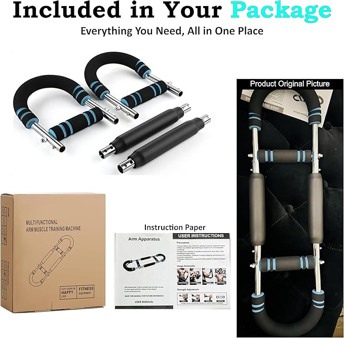 Twister Arm Exerciser – Adjustable Power Bar for Chest, Arm & Shoulder Workouts, Detachable Upper Body Workout Equipment for Home & Gym, Twister Arm Trainer, 40–110 lbs