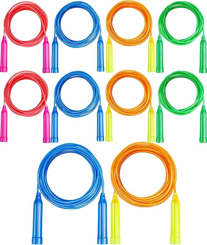 Kids Jump Rope,7.2 ft Colorful Outdoor Jump Ropes,Plastic Jumping Ropes,Adjustable Skipping Rope for Kids Party Favor Birthday Sports Reward Gift