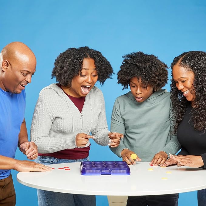 Connect 4 Frenzy Game | Bounce Discs 4 The Win | Family Party Games for Kids, Teens, and Adults | Ages 8+ | 2 to 6 Players | 10 Mins. | Portable Games