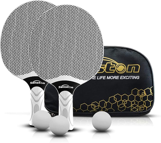 Senston Table Tennis Rackets Set, Professional Table Tennis Racket with 3 Balls, Composite Rubber Ping Pong Paddle Set