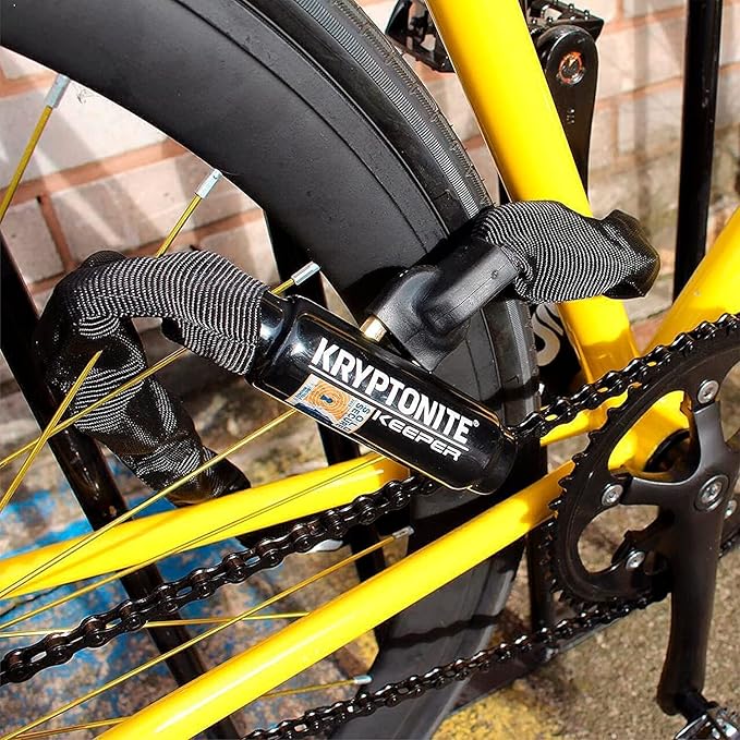 Kryptonite Keeper 785 Bike Chain Lock, 2.8 Feet Long Heavy Duty Anti-Theft Bicycle Chain Lock with Keys for Bike, Motorcycle, Scooter, Bicycle, Door, Gate, Fence,Purple