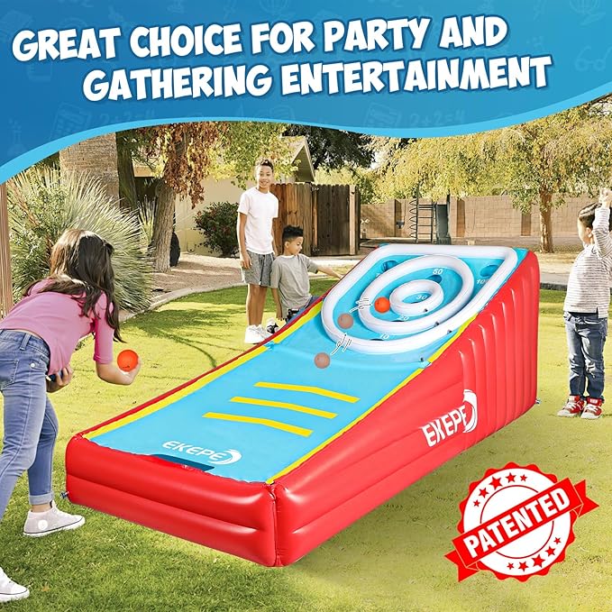 Inflatable Score Ball Game, Carnival Yard Games for Kids and Adults, Inflatable Giant Game Toys with 2 Sponge Ball, Family Arcade Games for Indoor and Outdoor