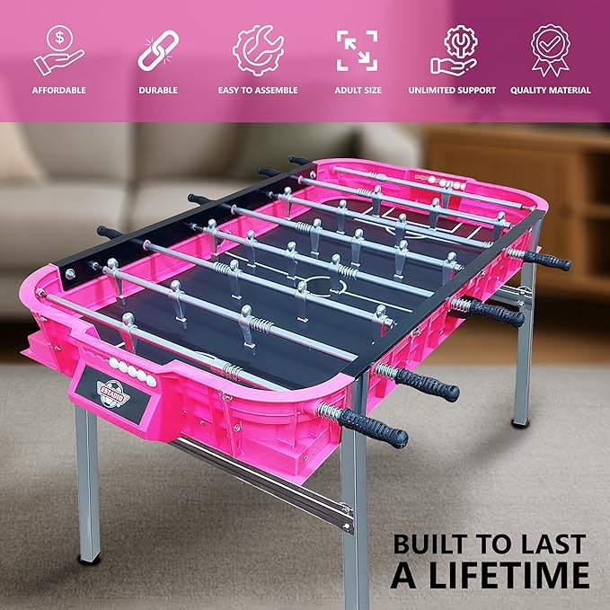 Outdoor Foosball Table Adult Size - Game Tables for Adults with Balls & Players - Soccer Table Game for Indoor Use - Weatherproof Perfect for Tournaments