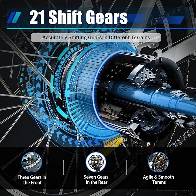 DHBREK Adult Folding Bikes 26'' Mountain Bikes 21 Speeds Mountain Bicycles Mountain Bike for Adults with Dual Disc Brake/High-Carbon Steel Folding Bicycle for Women Men Adults