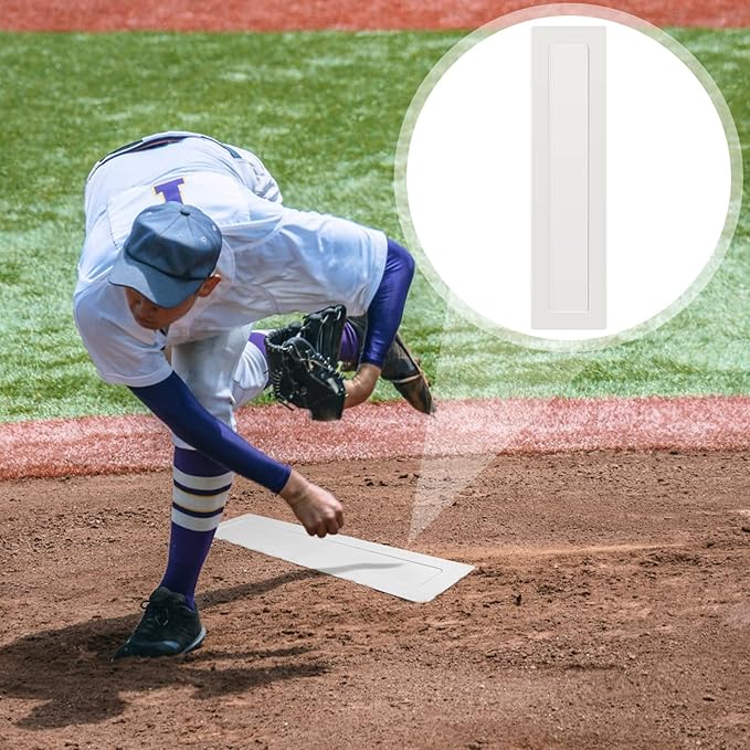 Baseball Pitching Rubber Thin Rubber Throw Down Pitcher's Mound Portable Pitching Mound Bases Plate Mat for Baseball Softball Pitcher Practice Drills Training Skill Camps