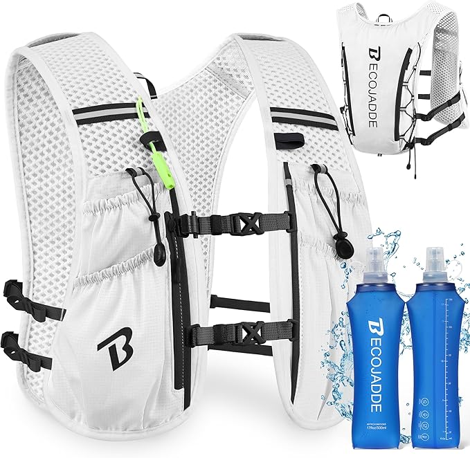 Running Vest Hydration Backpack for Men Women, 5L Lightweight Running Backpack Hydration Pack for Marathon, Trail, Cycling, Hiking, Jogging