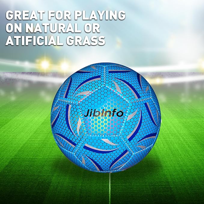Light Up Soccer Ball Size 4, Glow in The Dark Soccer Ball Luminous Soccer Balls for Day&Night Games and Training Gifts for Men Youth and Adult Night Games