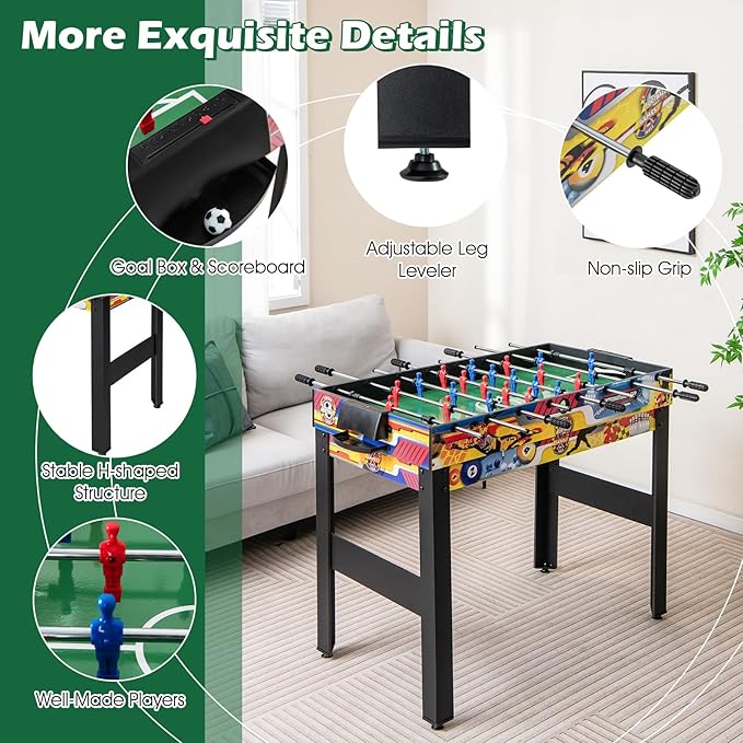 Giantex 12-in-1 Multi Game Table, 48 Inch Combination Game Tables with Foosball, Hockey, Ping Pong, Pool, Chess, Bowling, Checkers, Shuffleboard, Combo Game Table Set for Adults