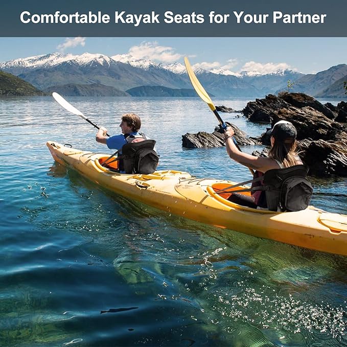 HLOGREE Kayak Seats - 1/2 Pck, Thicken Padded Seat Cushion with Back Support, Canoe & Ocean Sup Compatible