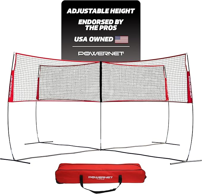 PowerNet Four Square Volleyball Net, Fun New Game, Play at The Park or Beach, 2 Versions