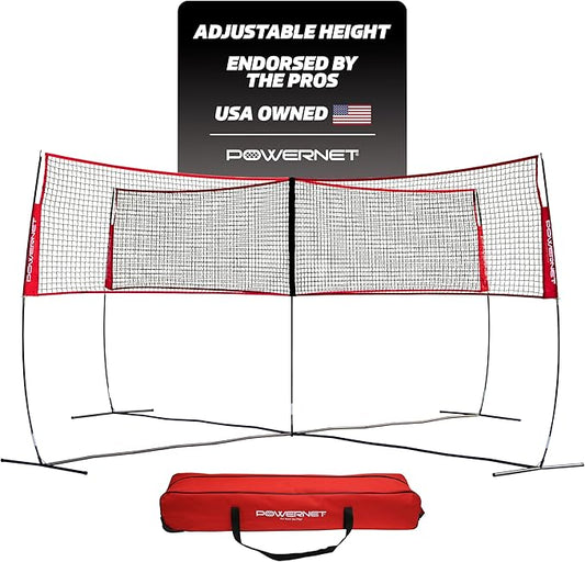 PowerNet Four Square Volleyball Net, Fun New Game, Play at The Park or Beach, 2 Versions