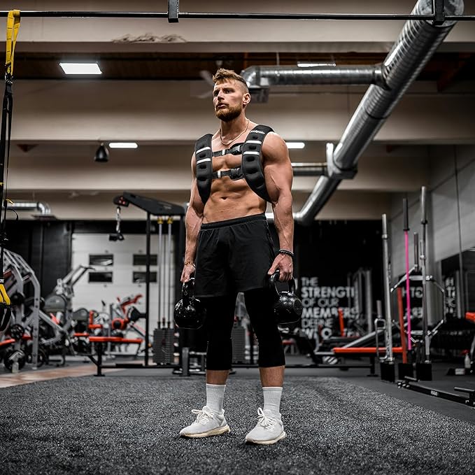 AceSpear Weighted Vest for Men Women 6lbs/8lbs/10lbs/12lbs/14lbs/16lbs/18lbs Body Weight Vest with Reflective Stripe for Running Walking Jogging Fitness Strength Training Workout