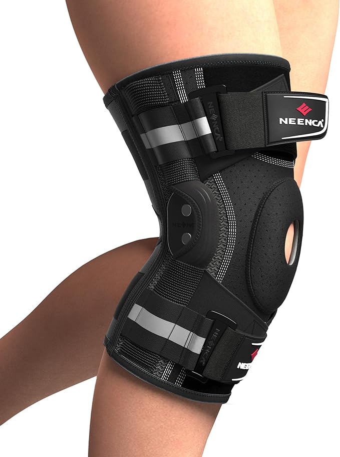 NEENCA Professional Knee Brace for Knee Pain, Hinged Knee Support with Patented X-Strap Fixing System, Medical for Pain Relief, Arthritis, Meniscus Tear, ACL, PCL, MCL, Runner, Sport -FSA/HSA Eligible