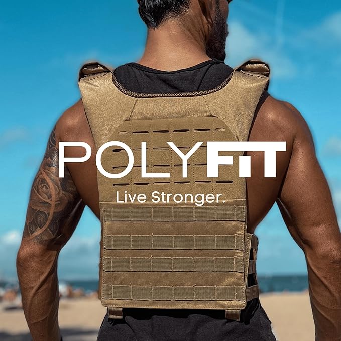 POLYFIT (Fortify) Weighted Vest for Strength and Endurance Training, Rucking, Fitness Workouts, Running, WODs