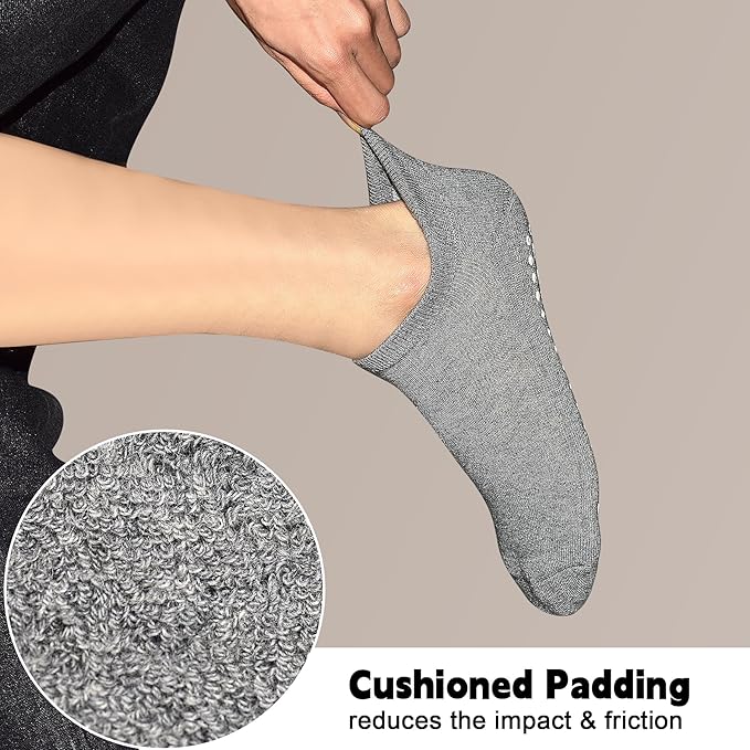 SkiBeaut Grips Non Slip Socks for Women, 4 Pairs Yoga Pilates Anti Skid Woman Hospital Gripper Socks (5-12)