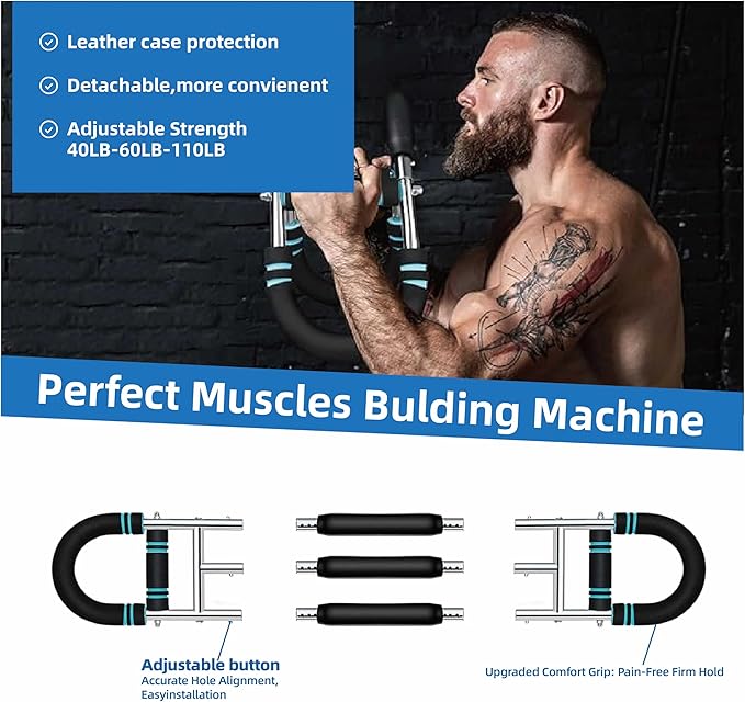 Twister Arm Trainer,Adjustable 40-220lb Chest Workout Equipment Power Twist Arm Trainer,Forearm Strengthener,Portable Twister Arm Workout for Home Fitness