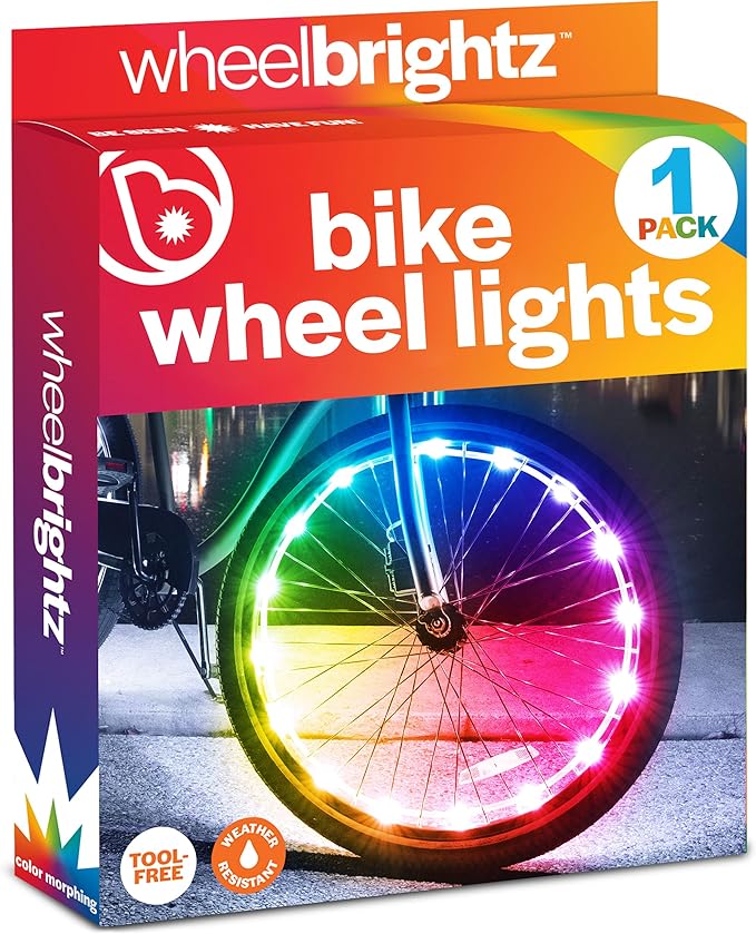 Brightz WheelBrightz LED Bike Wheel Lights - 2025 Edition with Superior Straps & LED-Weatherproof Shield! 14 Colors - Unmatched Durability, Visibility & 48+ Hours of Dazzling Illumination