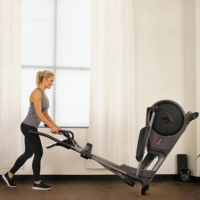 Sunny Health & Fitness Programmable 16 Electro-Magnetic Elliptical Cross Trainer Exercise Machine, Full-Body Cardio Equipment w/ 24 Pre-Built Workouts, 330LB Capacity,Optional Free SunnyFit App Link