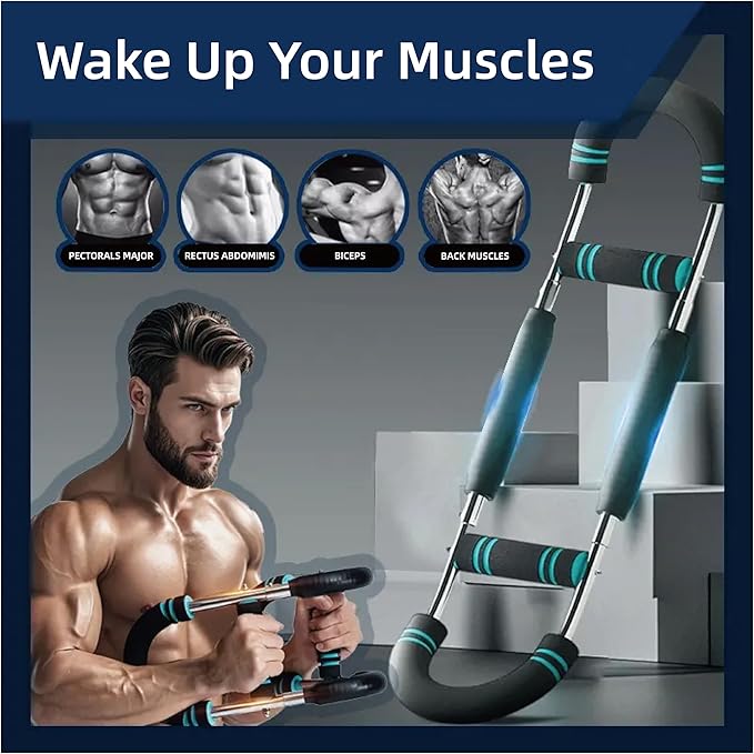 Twister Arm Trainer,Adjustable 40-220lb Chest Workout Equipment Power Twist Arm Trainer,Forearm Strengthener,Portable Twister Arm Workout for Home Fitness