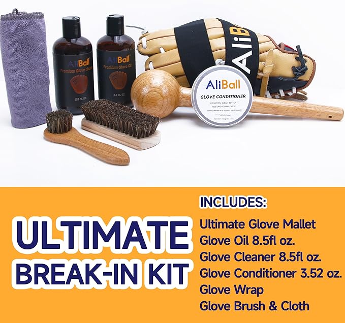 AliBall Ultimate Baseball Glove Break-in Kit and Care Kit, All-in-One Solution