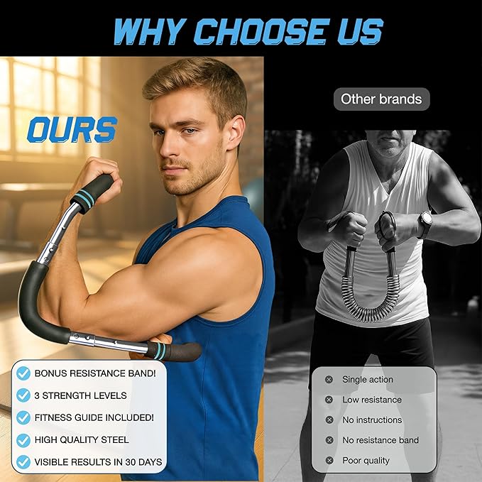 Twister Arm Trainer, Adjustable Twister Arm Chest Exerciser with 3 Settings & Workout Manual for Men & Women, Detachable Power Twister Home Fitness Equipment for Enhancing Upper Body Muscle – 40-90lbs