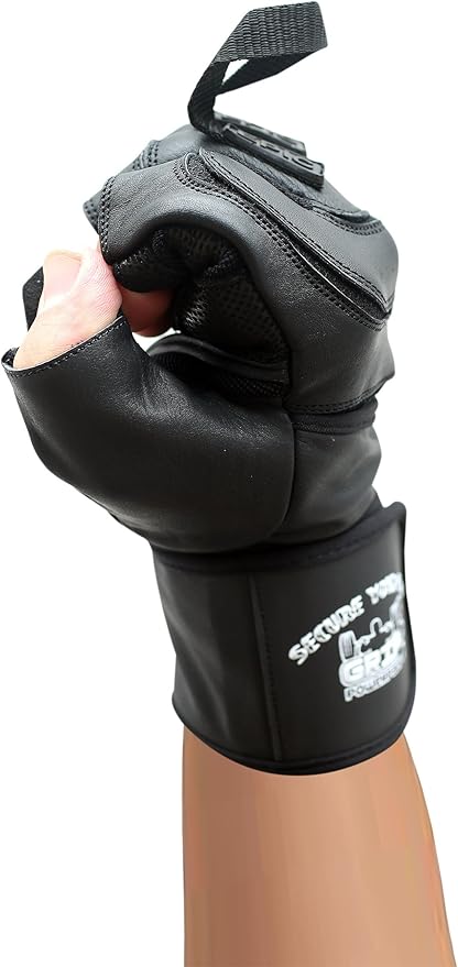 Epic Leather Gym Gloves with Built in 2" Wide Wrist Wraps Grip & Design for Weightlifting Power Lifting Bodybuilding & Strength Training Workout Exercises, Size : X-Large 8 5/8" - 9 1/2"