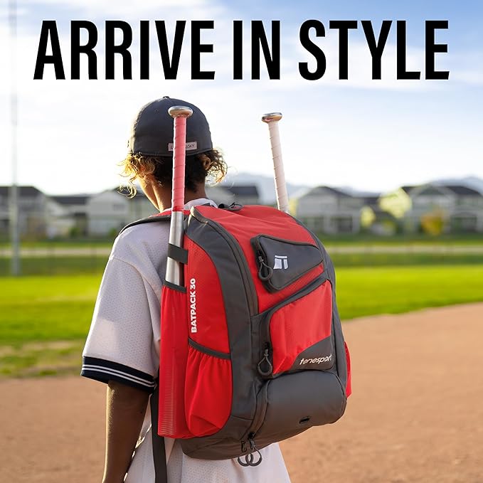 Baseball Bag - Backpack for Baseball, Softball, Tball - Adults & Youth Bat Bag