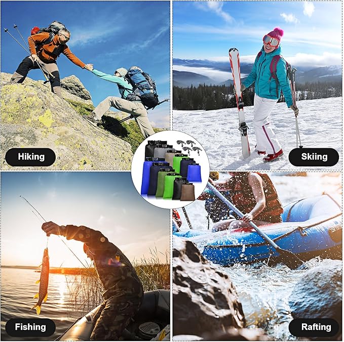 Shappy Waterproof Dry Bag Set 6 Sizes Lightweight Sacks and Long Adjustable Shoulder Strap Outdoor Water Proof Keep Gear Dry Bag Stuff Sacks for Backpacking, Boating, Hiking, Camping