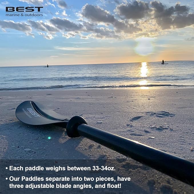 Best Marine and Outdoors Kayak Paddle, Carbon Fiber Shaft & Fiberglass Reinforced Polypropylene Blades, 220cm, 234cm, 250cm, Lightweight Kayak Paddles for Adults