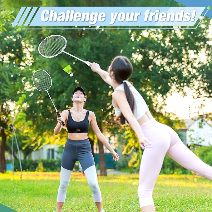 6 Packs Badminton Rackets Set Include 6 Lightweight Rackets 12 Nylon Plastic Shuttlecocks 3 Carrying Bags for Summer Outdoor Backyard Games Sports Beginners Adults