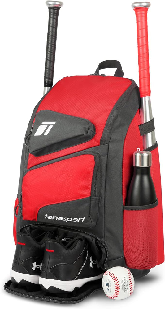 Baseball Bag - Backpack for Baseball, Softball, Tball - Adults & Youth Bat Bag