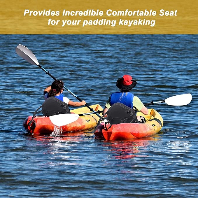 HLOGREE Kayak Seats - 1/2 Pck, Thicken Padded Seat Cushion with Back Support, Canoe & Ocean Sup Compatible