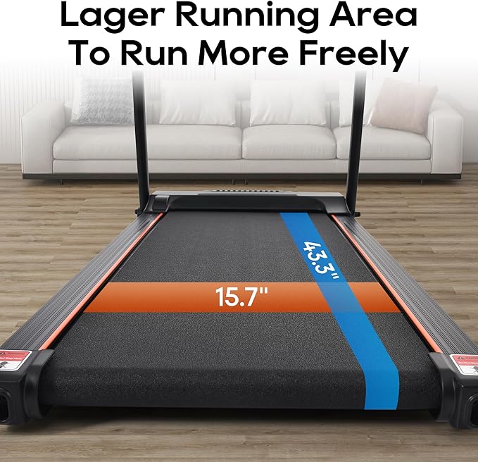 Merax Electric Folding Treadmills for Home 3 Level Incline Treadmill with Pulse Sensors, 2.5 HP Quiet Brushless with USB Charge Station, 7.5 MPH, 300 lbs Capacity