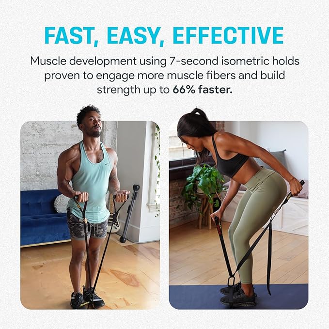 Bullworker ISO-FLO Isometric Exercise Equipment - Suspension Trainer Straps & Resistance Bands for Calisthenics, Pilates and Strength Training, Portable Home Gym Back, Core, Leg, Arm Workout Equipment